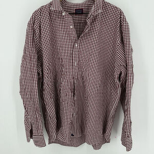 Untuckit Red Gingham Plaid Long Sleeve Men’s Shirt Size 3XL